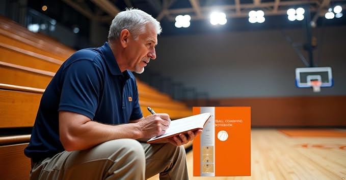 Basketball Coaching Notebook 8.5 x 11, 130 Pages - Practice Planner, Playbook Journal, Full & Half Court Diagrams, Coaching Notes, Calendar Pages, Training Templates for Youth, High School & College Coaches