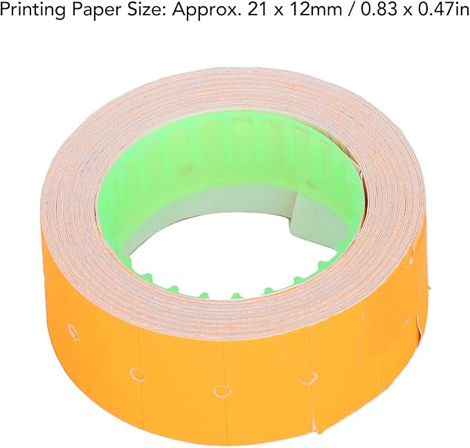 Tyenaza Pricing Labels, 15000 Pieces, Orange, Compatible with M5500, MX5500, AK813, HG979, 21x12mm, Strong Adhesive, Visible, Marking Coding Price Gun Labels
