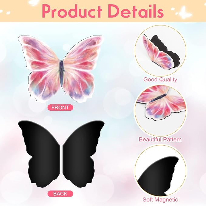 Magnetic Butterfly Bookmarks, Book Markers for Reading, Bookmarks Bulk for Students, Teens, Book Lovers, Classroom Gifts, School Prize, Reading Present (6pcs)