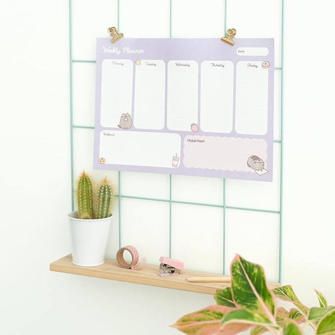 To Do List Notepad Pusheen Calendar A4 | Daily, Weekly Planner | ADHD Planner Pad | 54 Tear-Off Sheets 90 gsm | Pusheen Stationery | Improve Productivity | Task Planner
