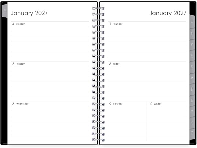 Blue Sky 2027 Weekly and Monthly Planner Calendar, Includes January 2027 - December 2027, 5" x 8", Flexible Cover, Wirebound, Laminated Tabs, Enterprise