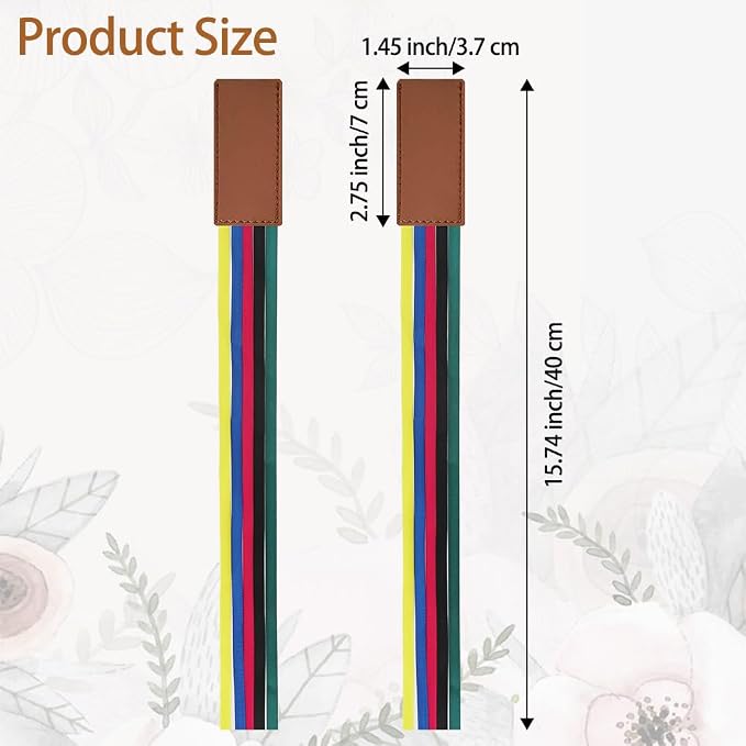 4 Pcs Bible Bookmark, Colorful Ribbon Bookmark, Artificial Leather Bible Ribbons Bookmarks, Page Markers with 5 Ribbons Colors for Books Novel Bible, Reading Lovers Students Teachers, Christmas Gift
