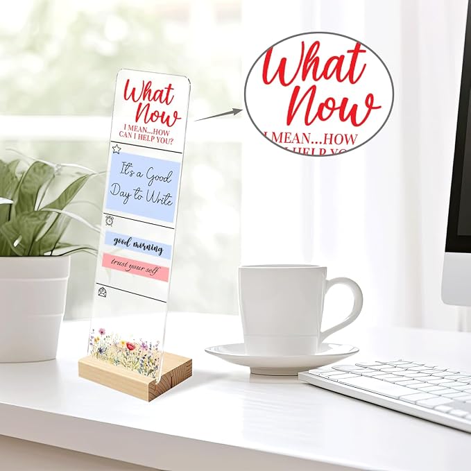 Sticky Note Holder Acrylic Monitor Memo Board Desk Organizers and Accessories Desk Decor Post It Note Holder with 200Pcs Sticky Notes Funny Sarcastic Office Desk Sign