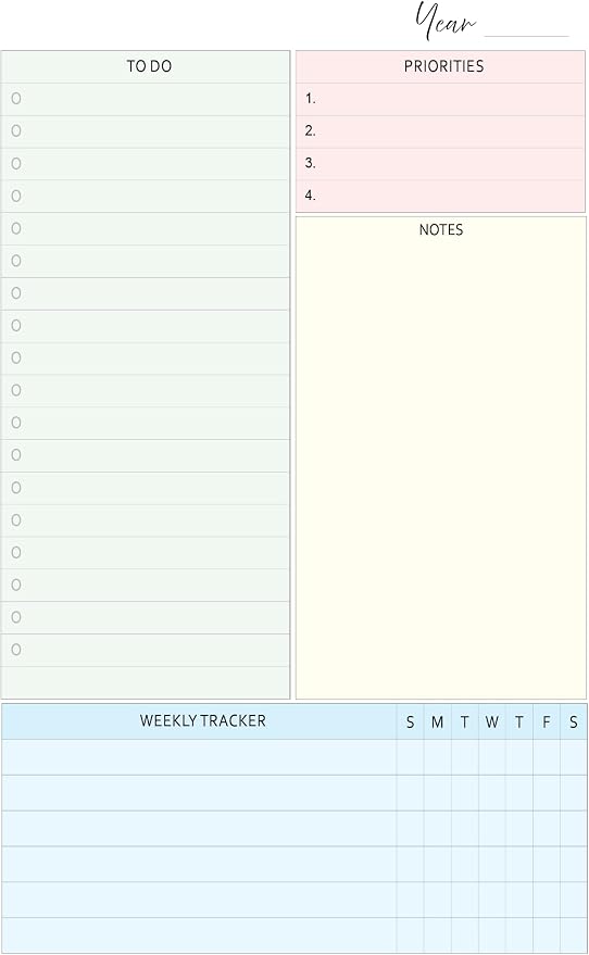 Weekly Planner Inserts – Undated Weekly Calendar Planner Refills for 7-Disc Mini Planners (4.5 x 7 Inch) | NOTIQ Mini Capsule S6 Compatible