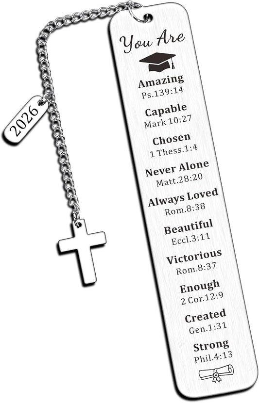 Christian Graduation Gifts Bookmark for Women Men 5th 6th 8th Grade Graduation Gifts for Boys Girls Class of 2026 High School Middle School College Graduations Senior Night Gifts for Students