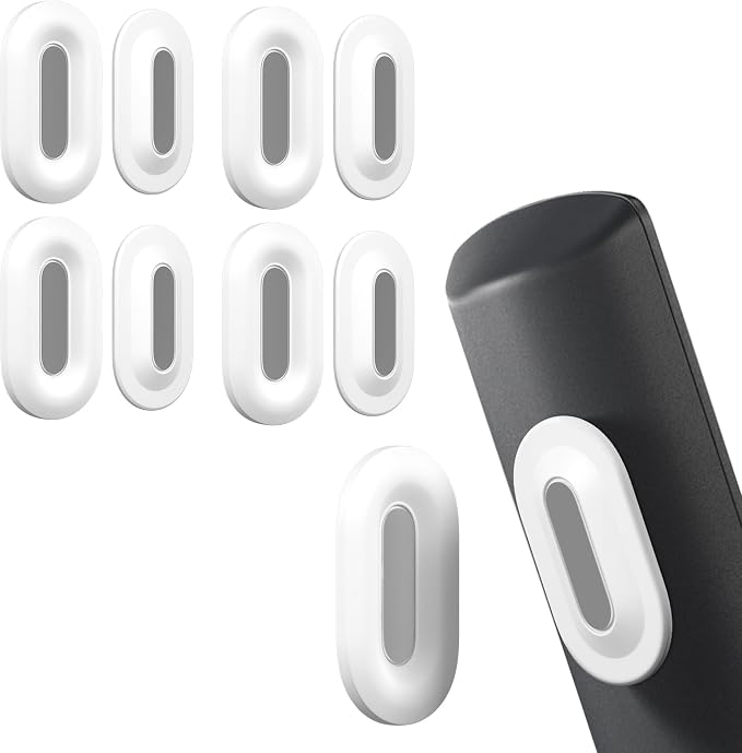 Magnetic Remote Control Holder Wall Mount, 2025 Upgraded Smaller & Stronger Magnetic Silicone Remote Control Organizer TV Remote Charger Holder Caddy Back of TV (White-4 Pack)