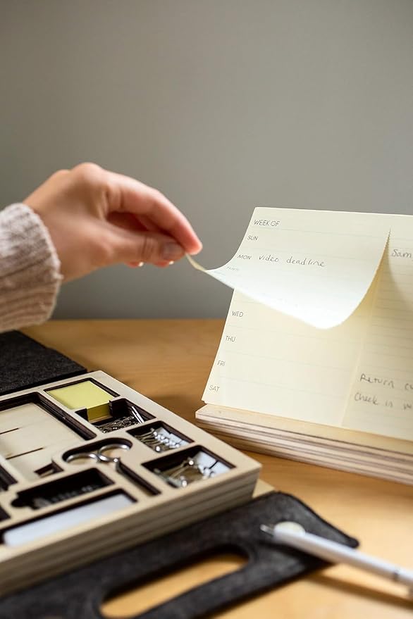 Three by Three Seattle jOTBLOCK Portable Office, Take Your Workspace Anywhere with the Portable Office Set: All Your Office Supplies in One Convenient Case