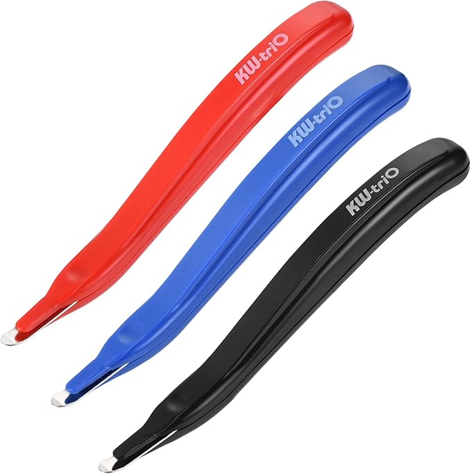 MECCANIXITY Staple Remover Tools, Magnetic Staplers Puller for Office Home Desktop Accessory, Black Blue Red Pack of 3