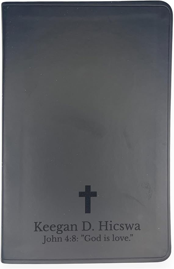 Personalized ESV Thinline Bible Large Print English Standard Version Faux Leather Holy Bible ESV with Custom Name, Date and Text | Custom Gift for Christian & Religious Celebrations | Black