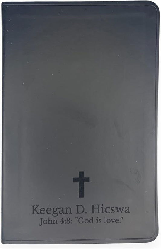 Personalized ESV Thinline Bible Large Print English Standard Version Faux Leather Holy Bible ESV with Custom Name, Date and Text | Custom Gift for Christian & Religious Celebrations | Black