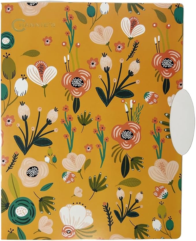 Channie’s Premium File Folders – 6-Pack Vibrant Bold Floral Design in Blue, Yellow & Green – 8.75” x 10.25” Decorative Office Folders for Stylish Organization