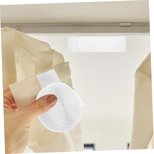 Self Adhesive Tape Strips for Curtains Hook Loop Adhesive Strong Backing Easy to Install for Doors Wall Mount