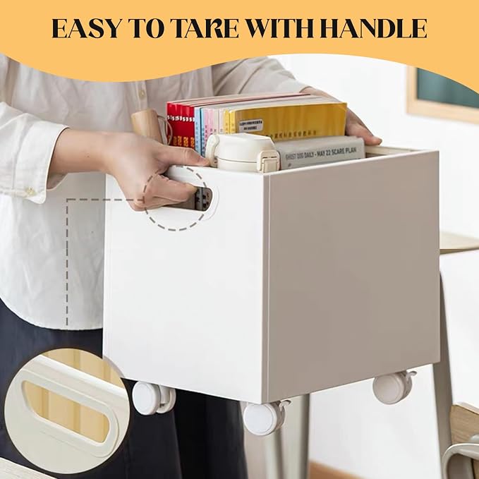 File Box Rolling File Organizer with Wheels Stackable Storage File Boxes Portable Letter File Folder Box Book Box Document Organizer for Home Office Filing Storage Bin, 2Pcs