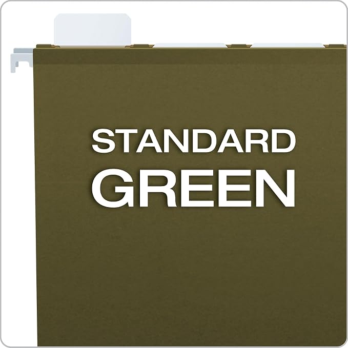 Pendaflex Ready-Tab Extra Capacity Reinforced Hanging File Folders, Letter Size, Standard Green, 5 Tab, 20/BX (42701)
