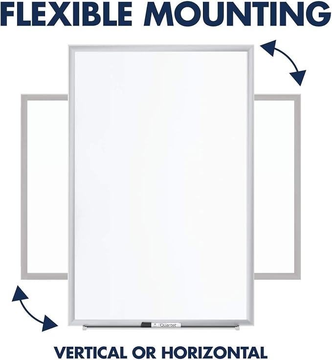 Quartet Magnetic Dry Erase White Board, 36"W x 24"H Whiteboard, Nano-Clean Surface Resists Ink Stains, Silver Aluminum Frame (SM533)