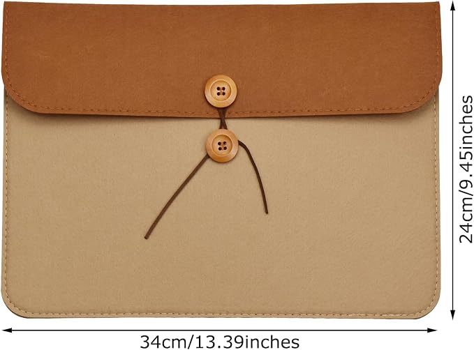 A4 Document Holder Felt File Folder Paper Portfolio Case Letter Envelope Folders with String Tie Closure (2, Blue&Bicolor)