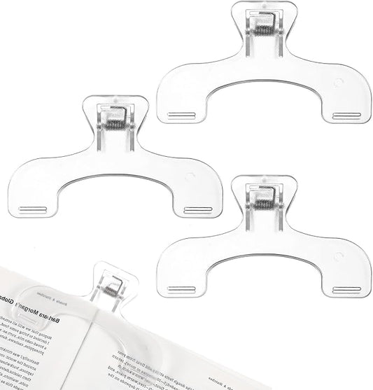 3Pcs Book Clips to Hold Book Open, Transparent Journal Clips to Hold Journal Open Page, Convenient for Reading Teaching & Fixing Manuscripts for Teachers & Clerks Bookmark Accessories
