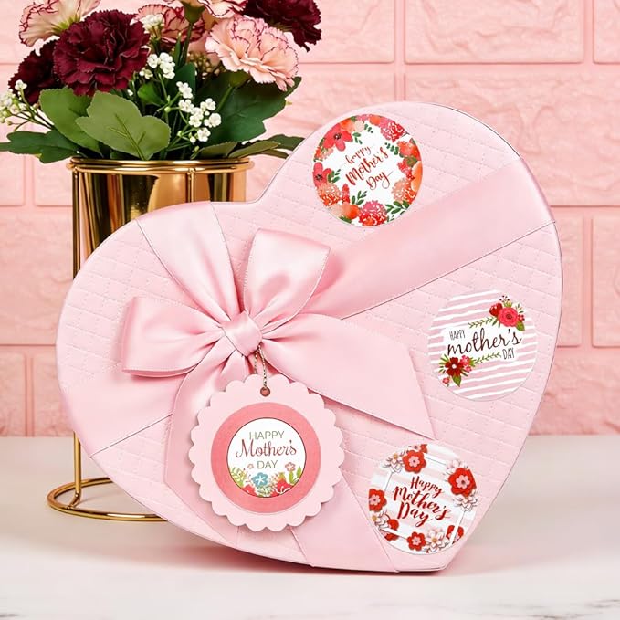 Mothers Day Stickers, 120 PCS Happy Mothers Day Stickers, 2 Inch Mom Sticker Decal, Mom Gifts, 20 Sheets Self-Adhesive Mothers Day Crafted Mother's Day Labels Sticker for Envelope Seal Card Box, Round