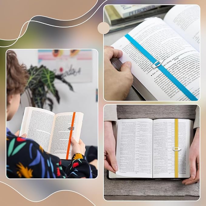 PH PandaHall 14pcs Elastic Book Strap, Notebook Elastic Strap 15mm Wide Planner Bookmarks Straps 14 Colors Elastics Book Straps with Pen Holder Loop for Notebook Office School Reader Supplies
