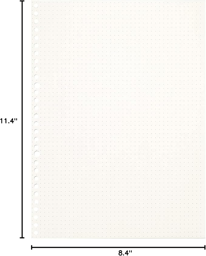 Zelten 2 Pack A4 90 Sheets/180 Pages Dotted Loose Leaf Punched Paper Refills Paper for 30 Hole Binder Personal Organizer Diary Notebook Refillable Planner