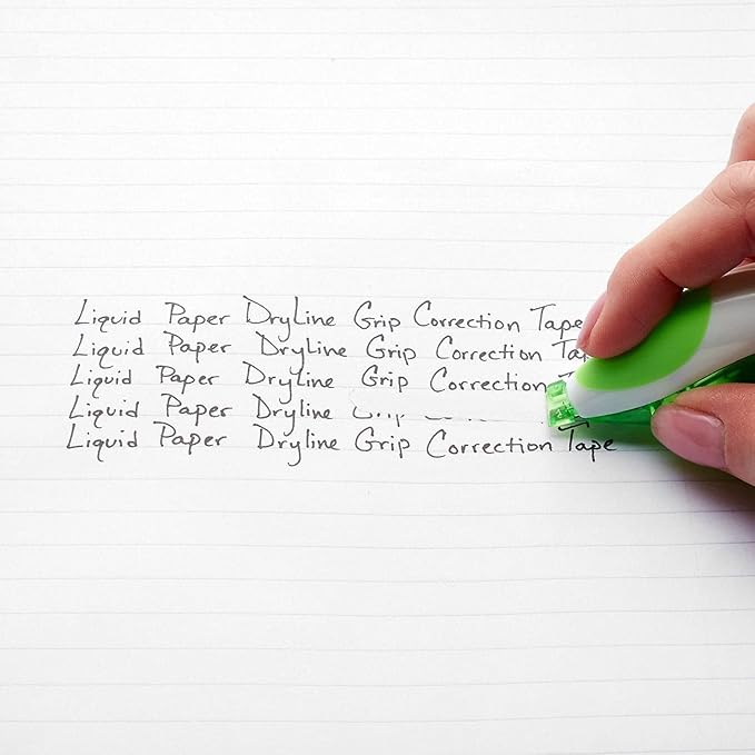Liquid Paper 87813 DryLine Grip Correction Tape, 1/5-Inch x 335-Inch, Blue/Purple Dispensers, 2/Pack