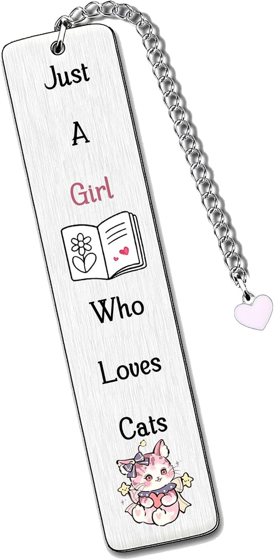 Cat Bookmarks Cute Bestie Friend Women Teens Distance Accompany Just a Girl who Loves Cats Daughter Sister Niece Friend Accessory Personalised Birthday Wife Valentines Day Cats Lover Christmas Gifts