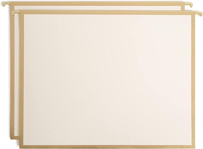 U Brands Classic Outline Hnaging File Folders, Office Supplies, Letter Size, Black, White and Pink with Gold, 6 Count