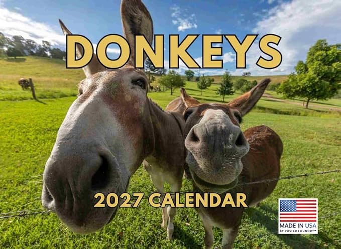 Donkey Calendar 2027 Monthly Wall Calender 12 Month