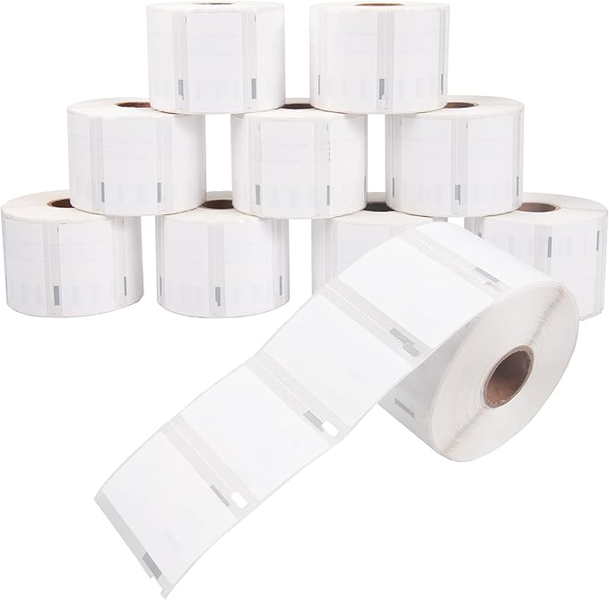 L LIKED 10 Rolls, 1000 Labels/Roll 2-1/4" x 1-1/4" Direct Thermal Labels Replacement for DYMO 30334 Barcodes Address Postage
