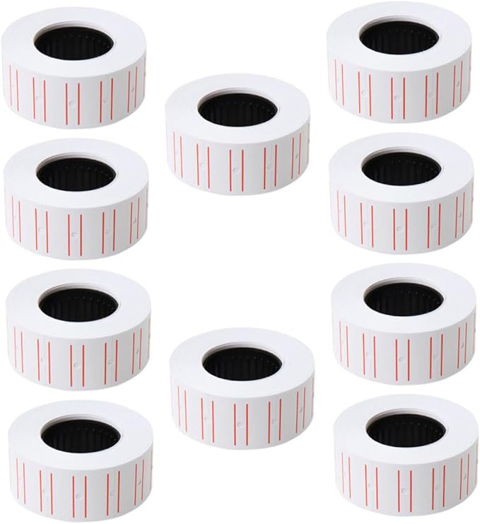 Hemobllo Pricing Labels Small Removable Stickers for Pricemarker Machines, 10 Rolls 4000 Pieces Adhesive Pricing Supplies for Retail Store and Office Use