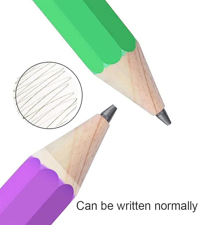 BUSHIBU Giant Pencil, 14 Inch Big Jumbo Pencils, Funny Oversized Huge Comically Large Pencil with Cap for Prop/Gifts/Decor(Green/Purple)