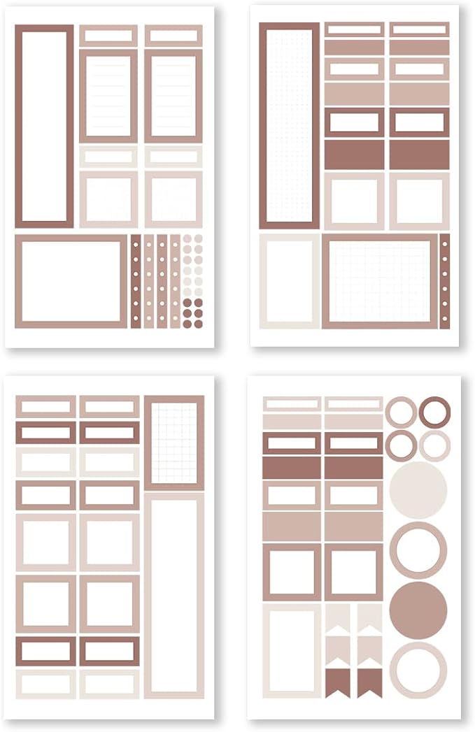 Rongrong Neutral Palette Functional Planner Stickers Book for Planners, Calendars, Journals – Elevate Your Planner's Functionality – Scrapbook Accessories – 25 Pages