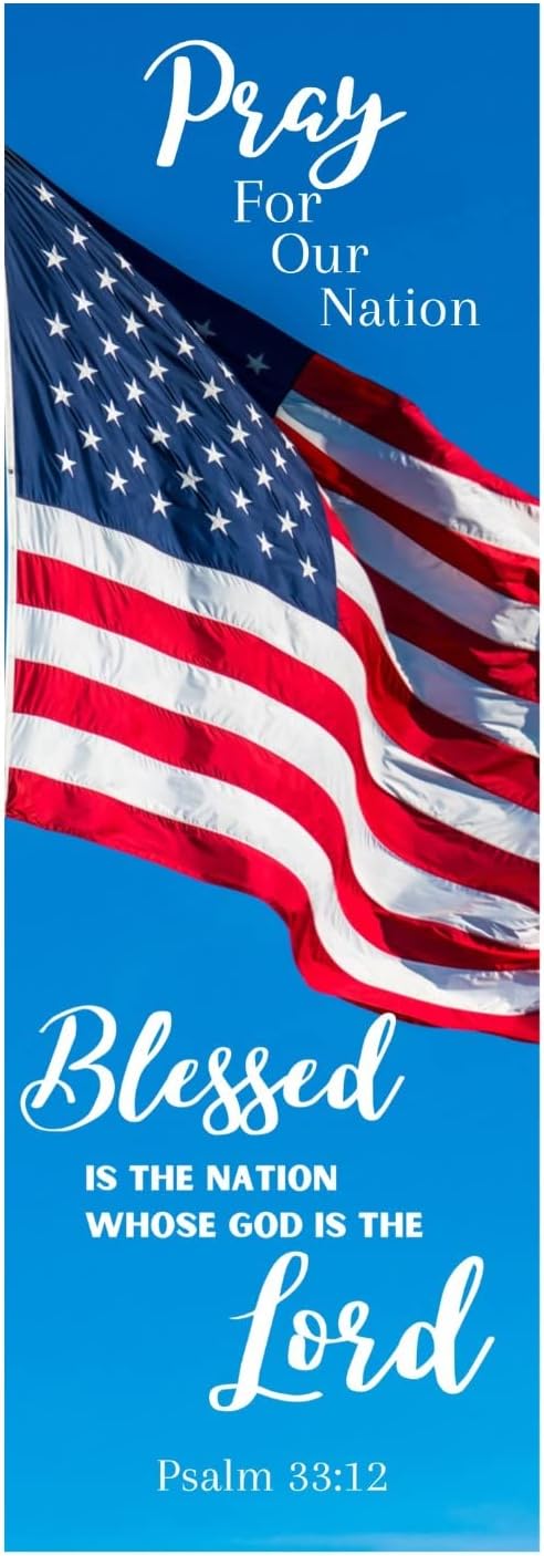 100 Pray for Our Nation Patriotic Bible Verse Bookmarks – Made in USA | Psalm 33:12 | Veterans & Military Gifts