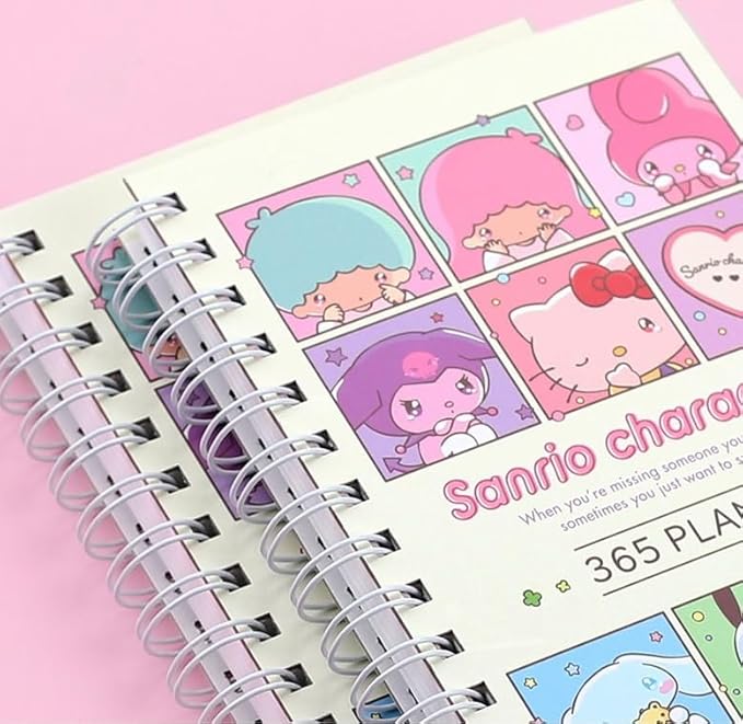 Generic New Version Cute Kitty Melody Friends 365 Daily Planner, 5 x 7 inches, Hard Cover (Ivory)
