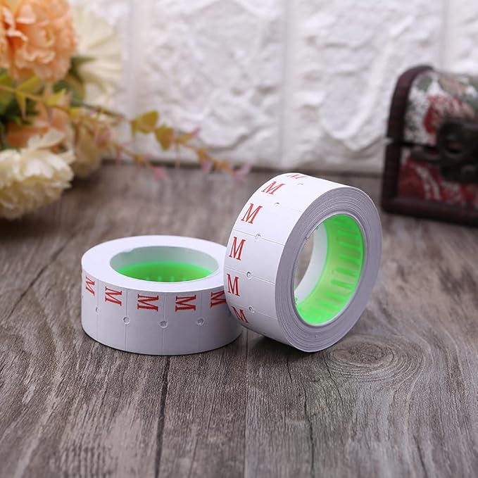10 Label Rolls 22mm X 12mm for Pricing White for W/Double Red Lines Pricing Tags