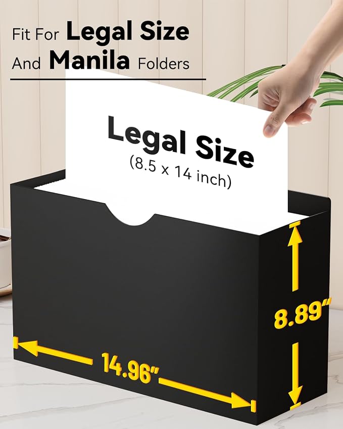 ANSOOK Poly File Jackets & File Pockets Legal Size,Extra Capacity Manila File Folders,12 Pack 3 inch Expanding Legal File Jacket Folders with Straight Cut Tab,Manila Job Folder for Office School