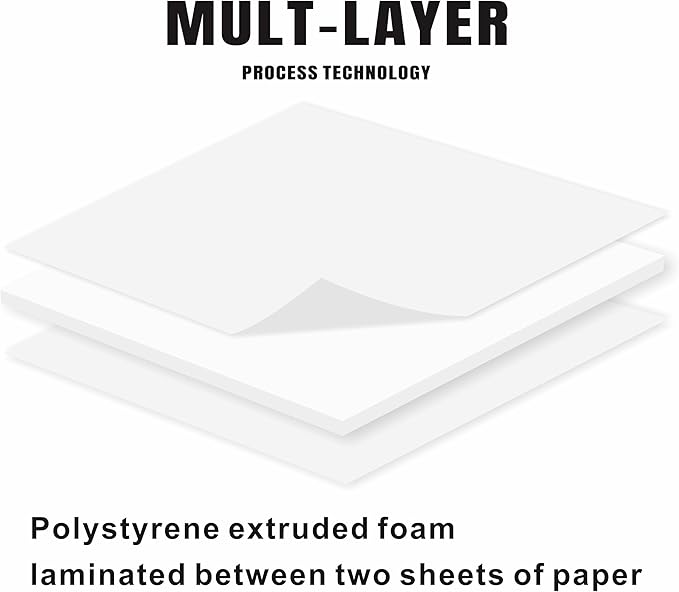 12 Pack Foam Core Board, ZJCEASER 16 x 20 White Poster Board, 3/16" Thickness Sign Board Craft Foam Sheet for Signboards, School Projects, University Displays, College Events, Arts & Crafts, Framing