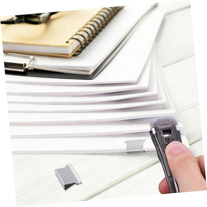 Artibetter Professional Desktop Stapler and Reusable Paper Clip Dispenser Set with 200pcs Refill Staples, Compact Office Binding Tool for Document Organization and School Use