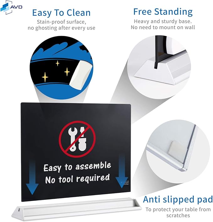 Audio-Visual Direct Magnetic Memo White Board Planner for Reception & Office (Divider, Black)