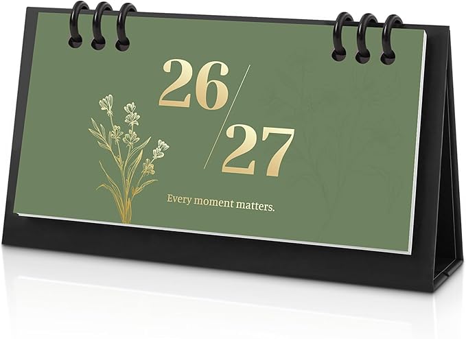 KONVINIT Small Desk Calendar 2026-2027, 6.3" x 3.1", 2026 Desk Calendar - Runs From January 2026 Until December 2027, 24 Months Mini Desktop Calendar for School, Home and Office Supplies