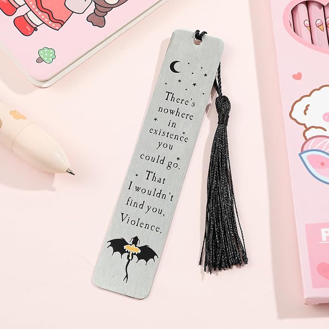 Dragon Metal Bookmarks Set, Fourth Wing Stainless Steel Bookmark with Charm, Book Mark for Reading Women and Men, Book Accessories for Book Lover (Style 1)