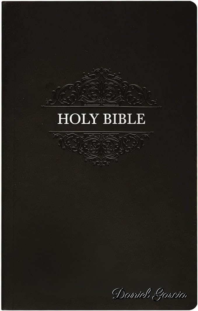 Personalized Soft Touch NIV Thinline Holy Bible with Custom Name on Lower Right Corner of Faux Leather Cover | Small Print | Custom Gift for Christian & Religious Celebrations | Black