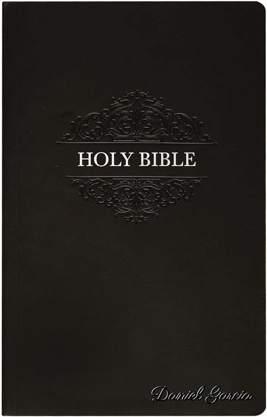 Personalized Soft Touch NIV Thinline Holy Bible with Custom Name on Lower Right Corner of Faux Leather Cover | Small Print | Custom Gift for Christian & Religious Celebrations | Black