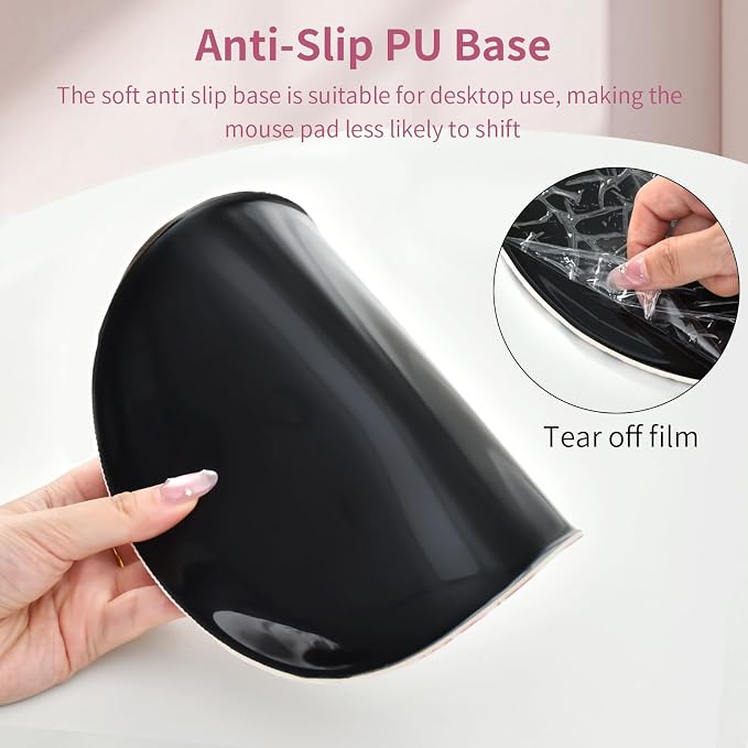 Cute Bow Mouse Pad Wrist Support Wrist Rest, Ergonomic Mouse Pad with Non-Slip Base for Office Gaming Working Computers, Desk Accessories Workspace Organizers,Light Pink Bow Knots