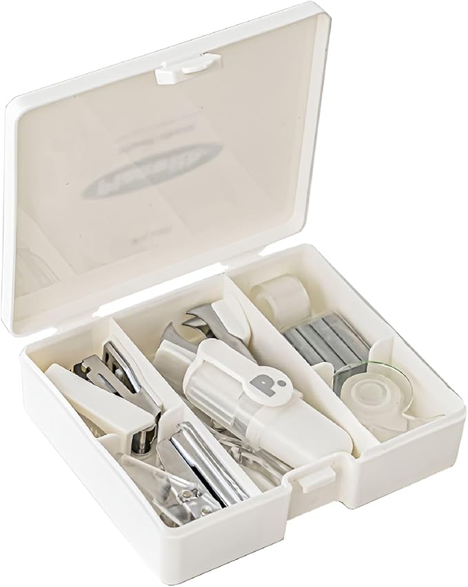 Mini Stapler Staple Punch Hole Tape Machine Set Multifunction Tool