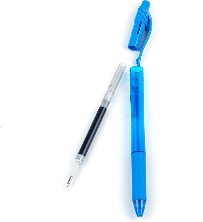 Pentel EnerGel-X Retractable Liquid Gel Pen (0.7mm) Metal Tip, Sky Blue Ink, Box of 12 (BL107-S)