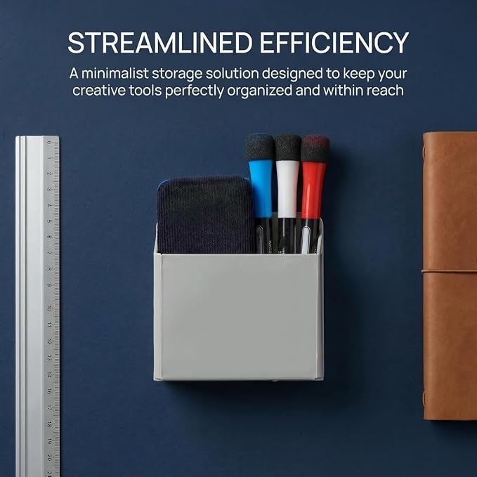 VILLCASE Pen Holder with Suction Cup for Desk Whiteboard Marker Organizer and Stationery Storage Compact 3.93X3.62X1.65In Desktop Pencil Holder for Office and Home