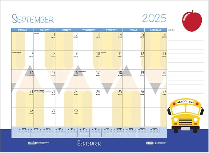 2025-2026 House of Doolittle Seasonal/Holiday 22" x 17" Academic Monthly Desk Pad Calendar (1395-26)