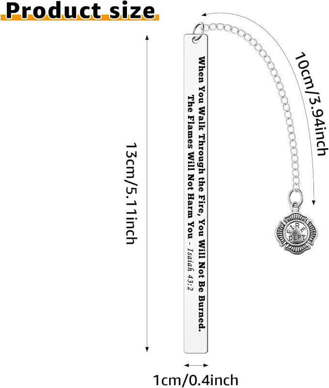 Firefighter Gifts for Men Firefighter Prayer Bookmark Fire Fighter Accessories for Husband Wife Graduation Gifts Idea for Son Daughter from Mom Dad Fireman Christmas Birthday Presents