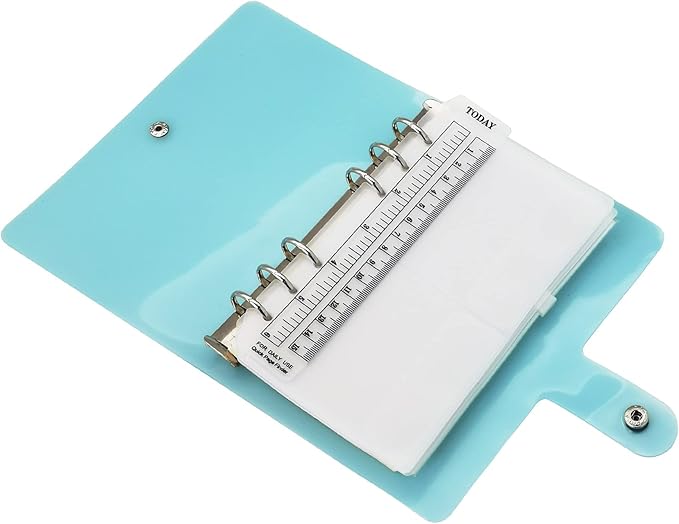 A6 A5 6-Holes Colorful PVC Cover Personal Organizer with Snap Button Closure File Folder for Loose Leaf Sheet Notebook (Blue Radiance, A6 Combo)